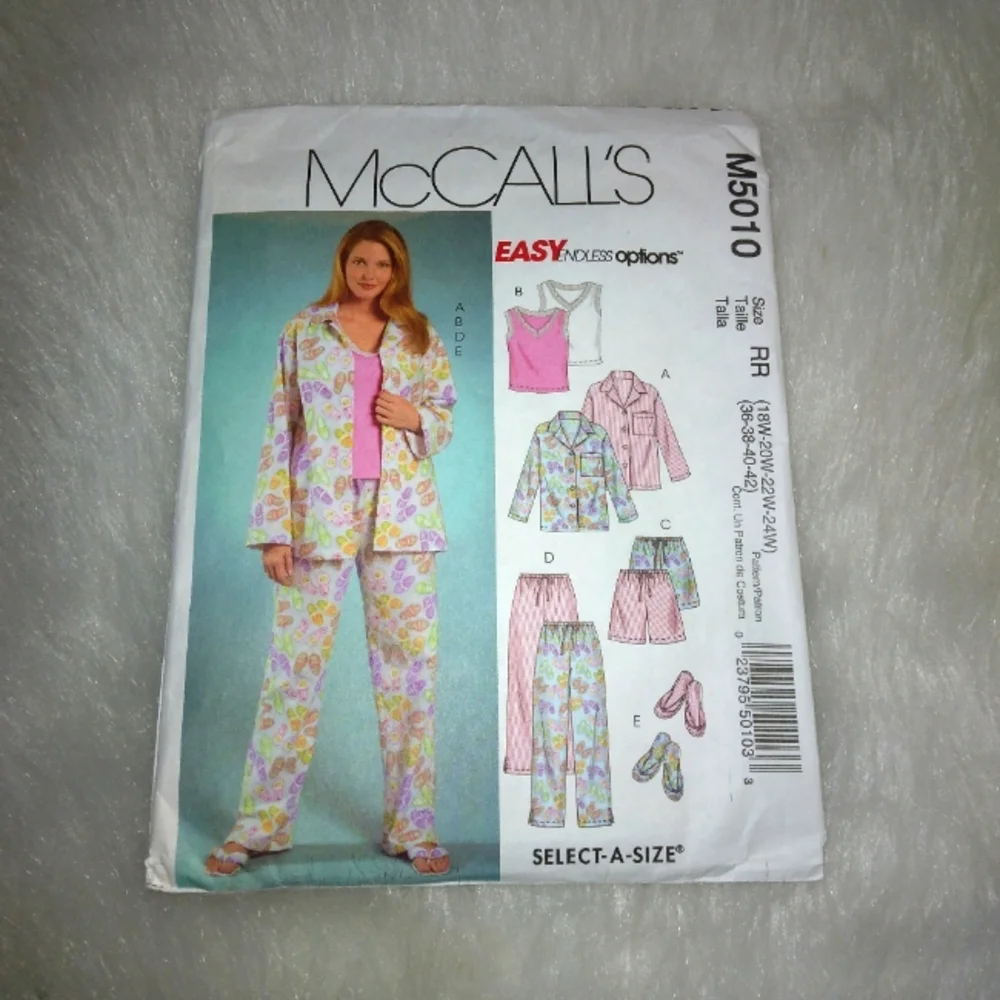 MCCALL'S M5010 Sz 18W-24W Endless Options Select-a-size women's Lounge w…